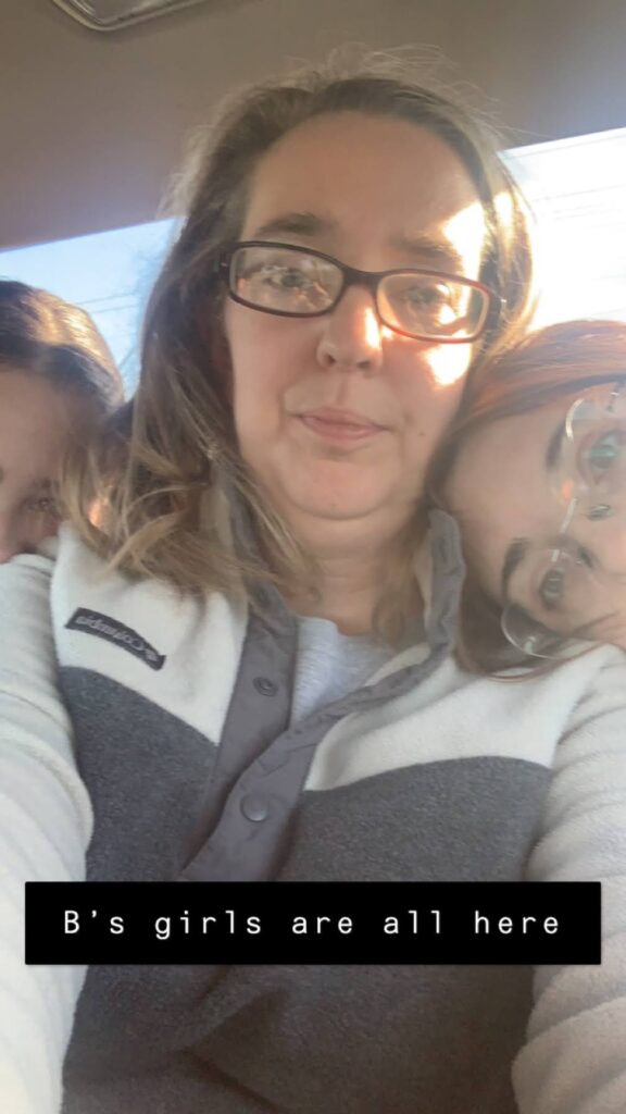 A picture of my daughters and myself a day after my husband/their dad died