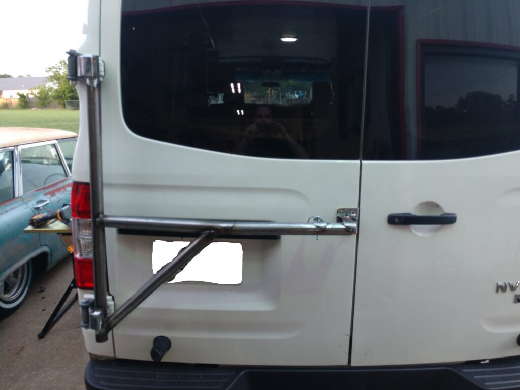 The bracket on the van