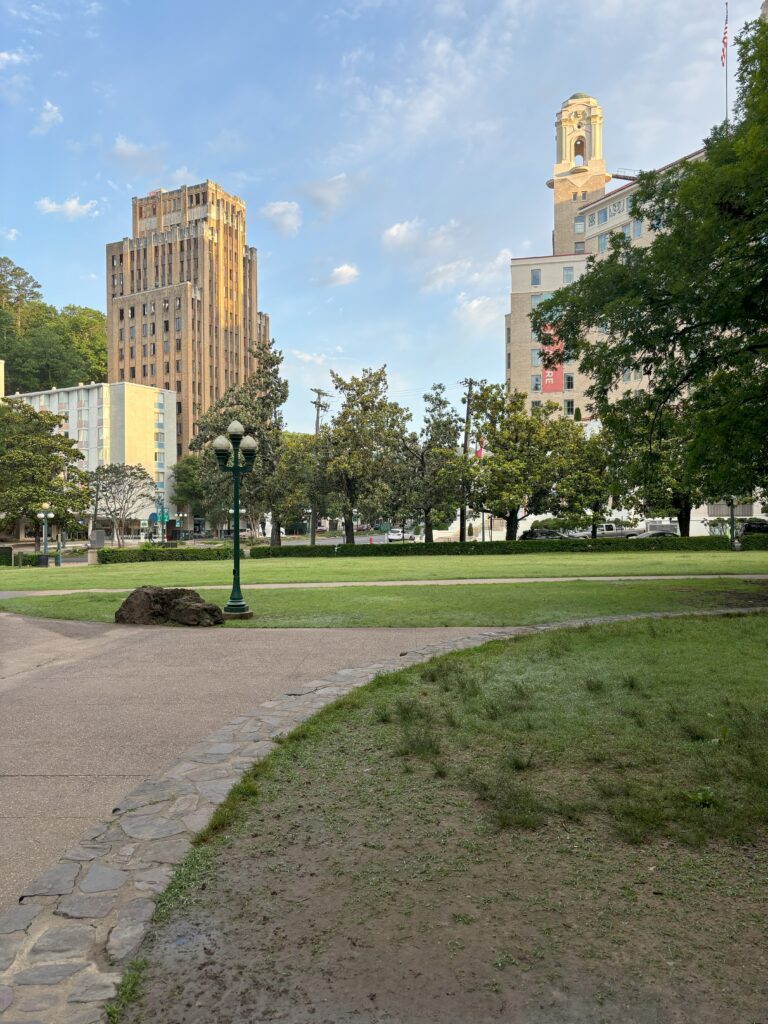 Arlington hotel during the day with trees in front