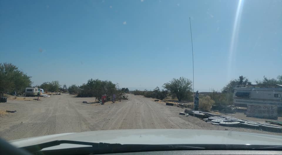 A dirty dessert road in Slab City