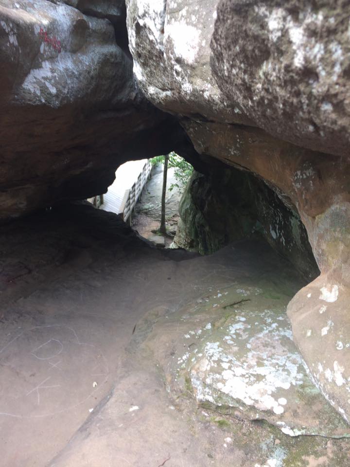 Going through a natural bridge