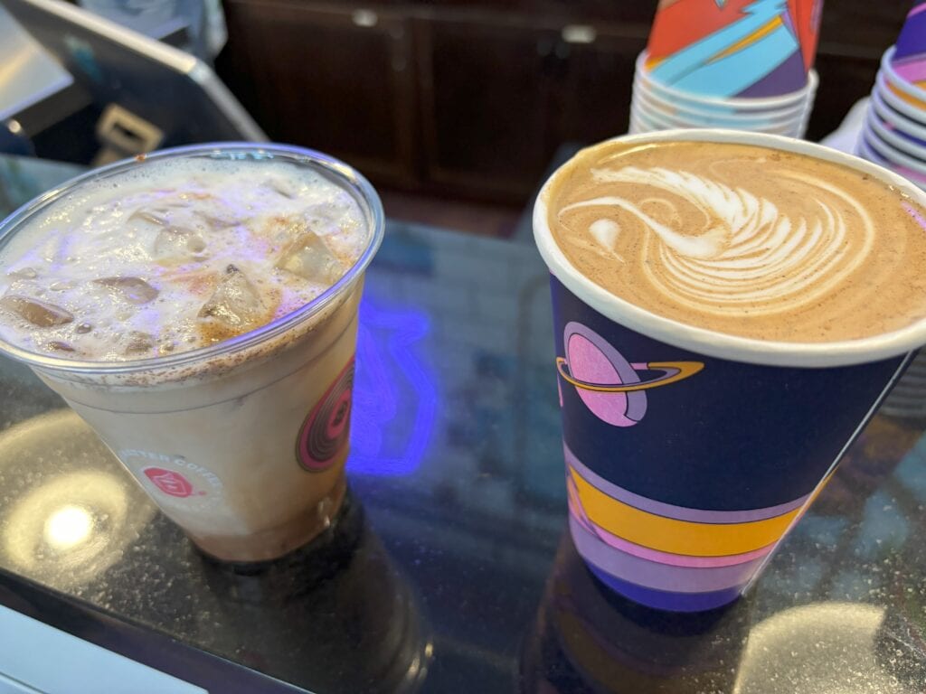 Two coffee drinks