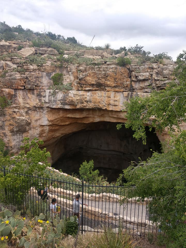 The descent down into the cave at Carlsbad Caverns