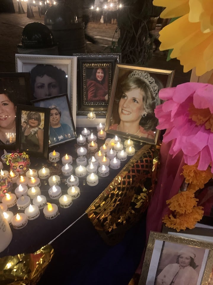 Dia de los Muertos lights with Princess Diana and Salina photo frames