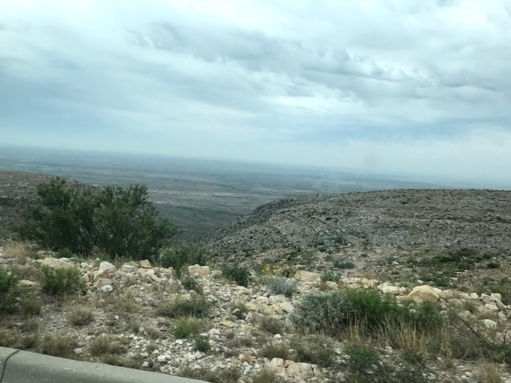 A view from up high overlooking the desert