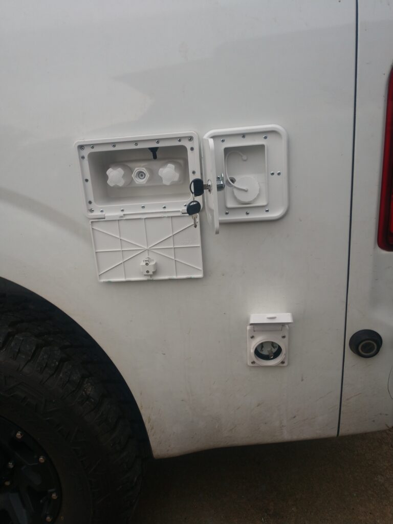 Opened up water system on a camper van