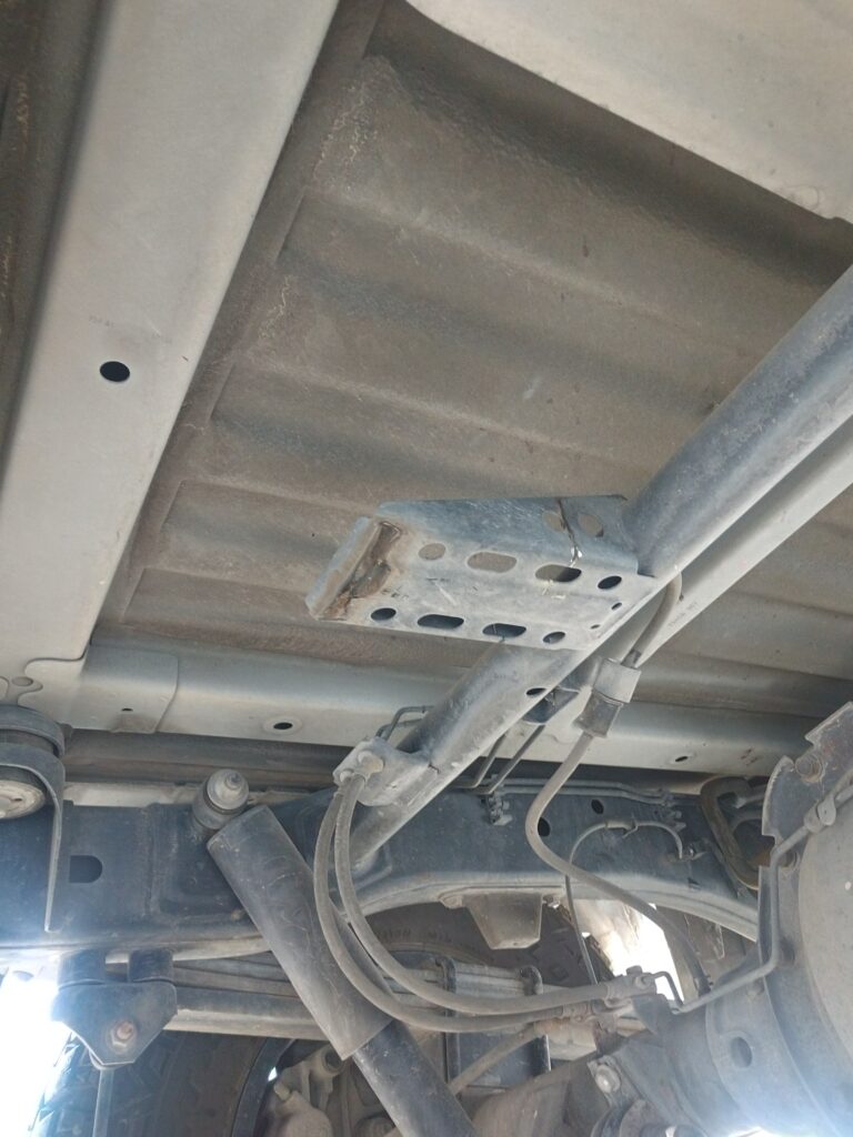 A picture from underneath the van