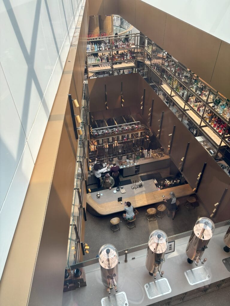 Starbucks Reserve Roastery from three stories above