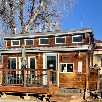 Story Coffee building small with coffee lettering above it