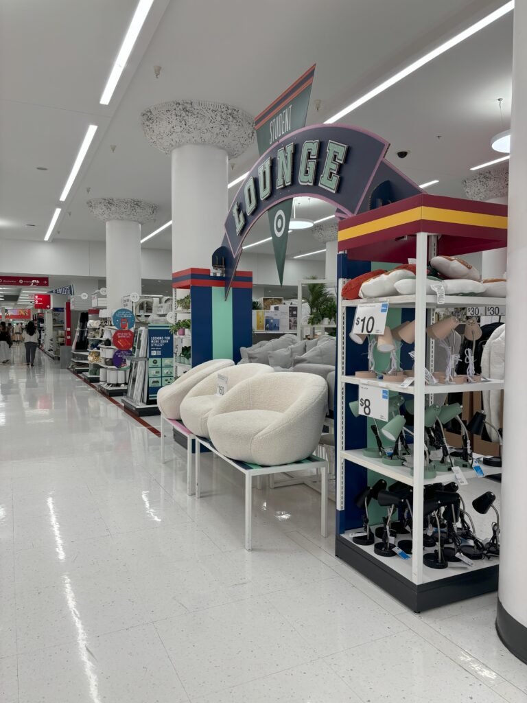 The inside of the shopping area Goth Target