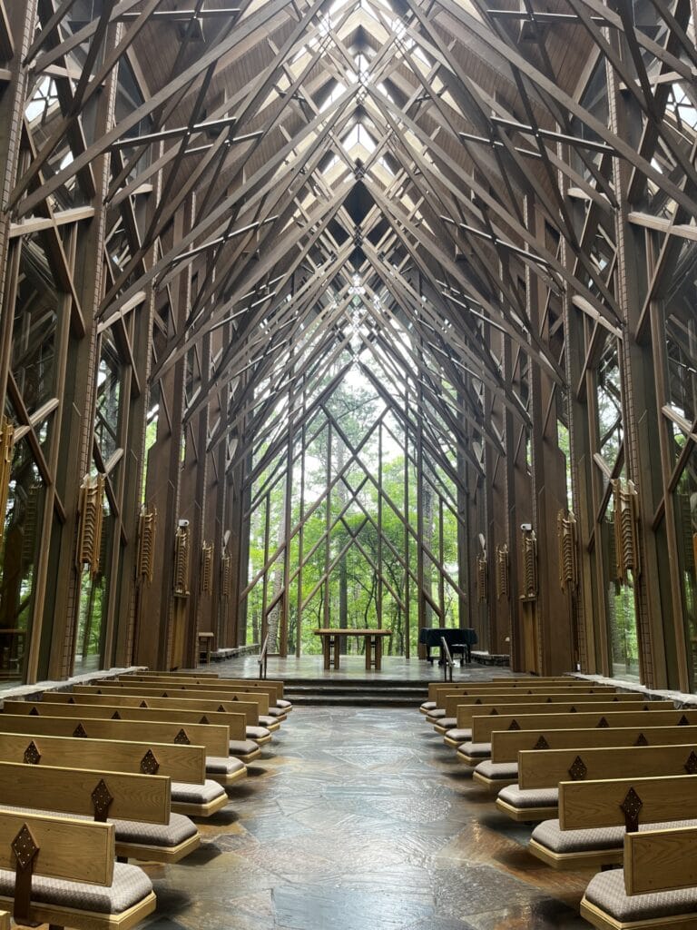 Anthony's Chapel Interior window and beams