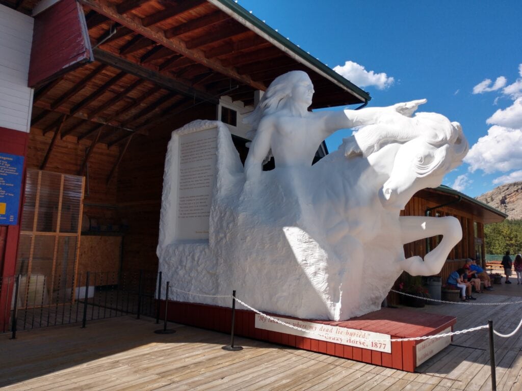 A white picture of the final design of Crazy Horse