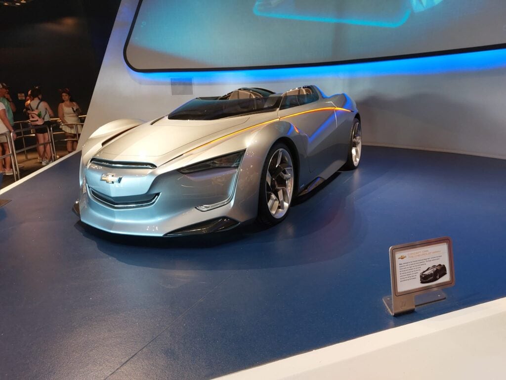 A test track car (Silver Chevy) in 2023