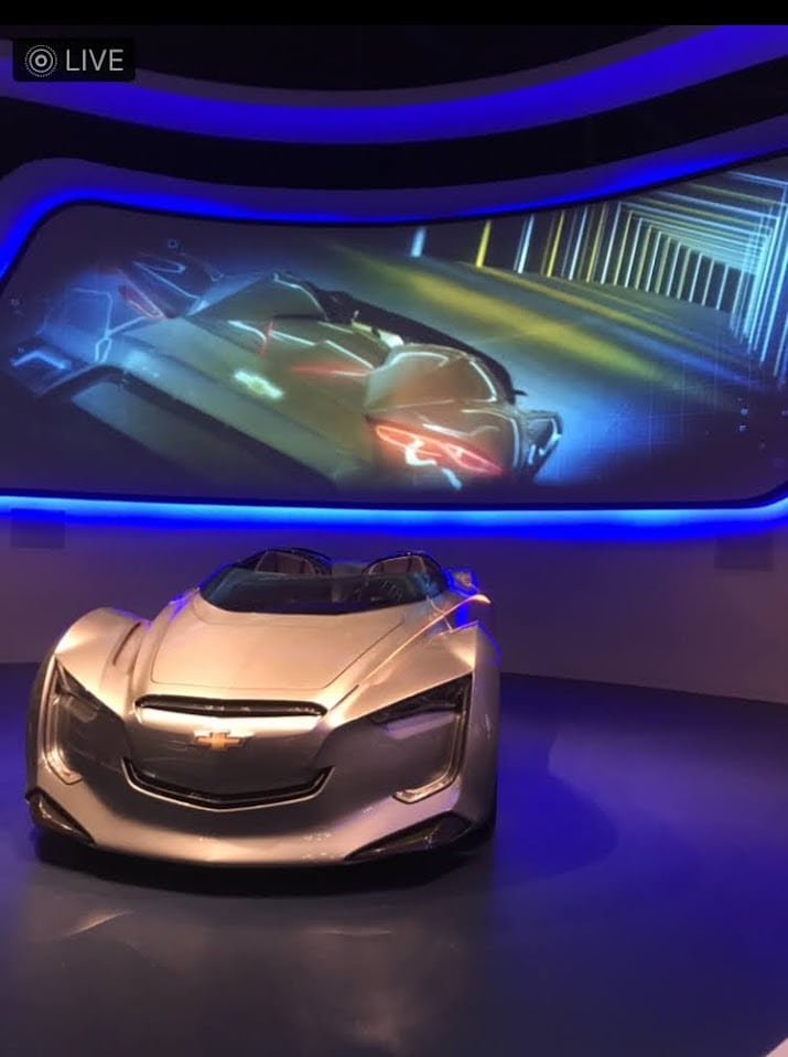 The same silver Chevy at test track in 2020